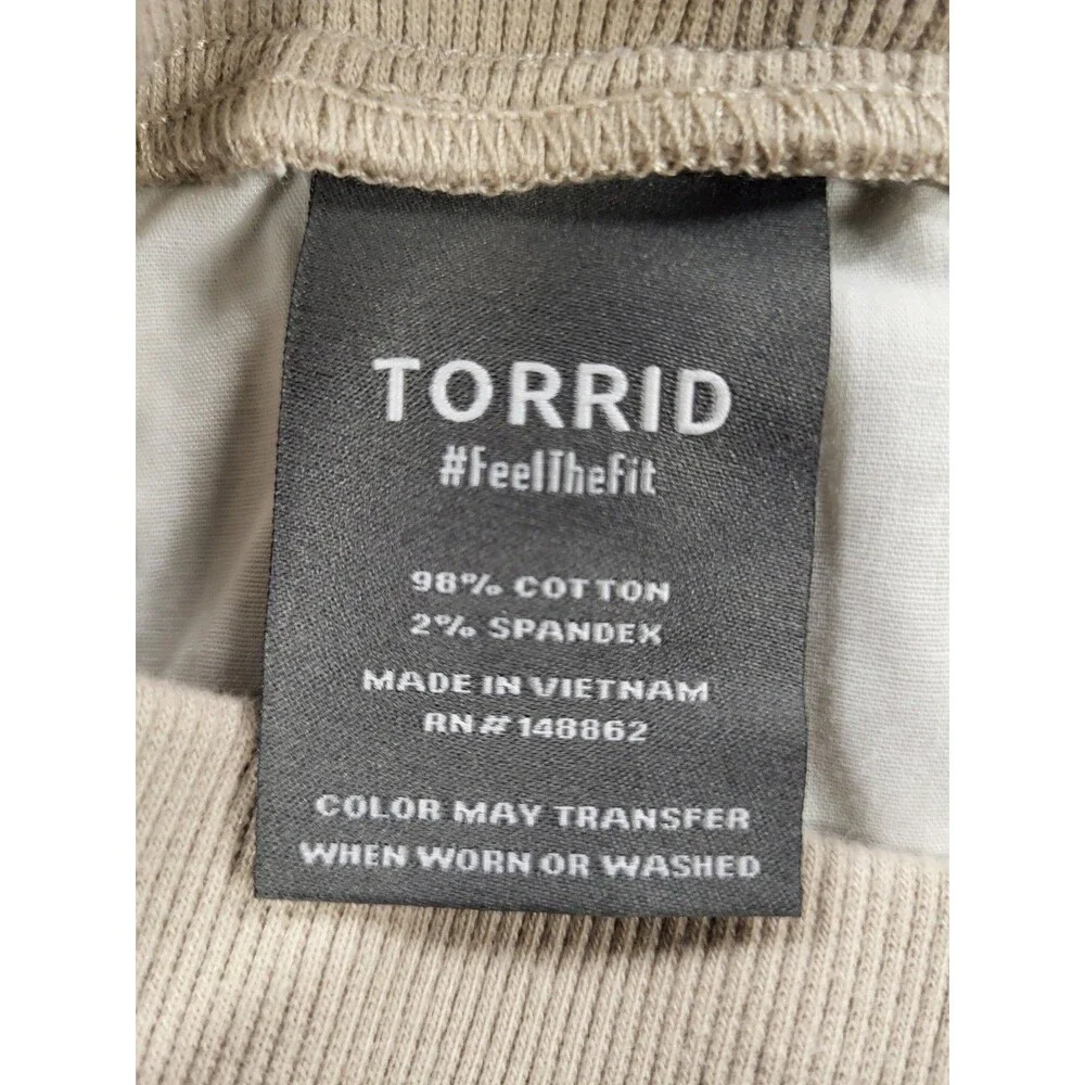 Torrid Plus Size 22/24 Beige Poplin Cargo Midi Skirt Ruched Sides NWT - Picture 9 of 9
